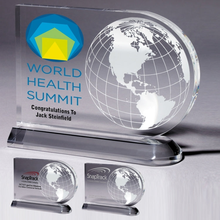 Medium Globe Award - 4 Color Process - (7½" x 5¾" x ¾")