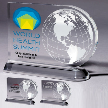 Medium Globe Award - 4 Color Process - (7½" x 5¾" x ¾")