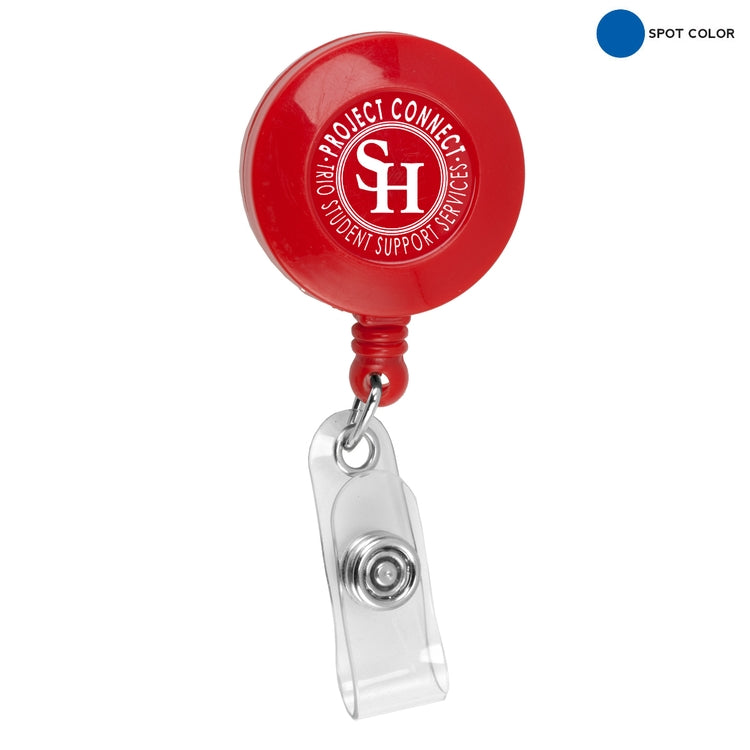 "Bellefontaine VL" 30” Cord Round Retractable Badge Reel and Badge Holder with Rotating Alligator Cl