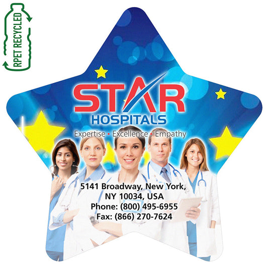 6-1/2" x 6-1/2" - "Washoe Star" Recycled RPET Full Color Import Air Ship Microfiber Cloth & Screen