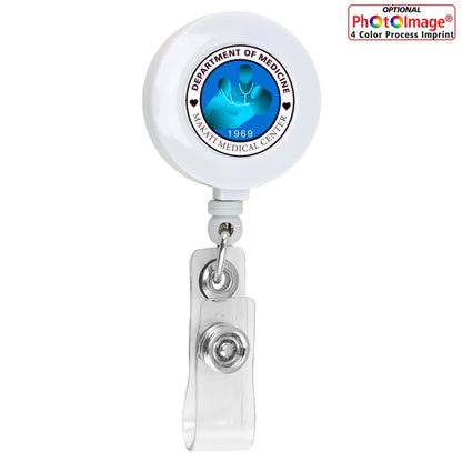 "Bellefontaine VL" 30” Cord Round Retractable Badge Reel and Badge Holder with Rotating Alligator Cl