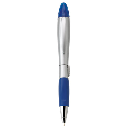 Silver blossom ballpoint pen/highlighter