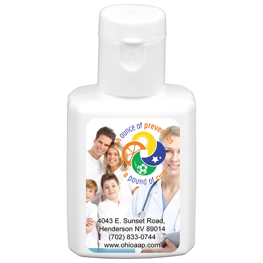 “SunFun” .5 oz Broad Spectrum SPF 30 Sunscreen Lotion In Solid White Flip-Top Squeeze Bottle