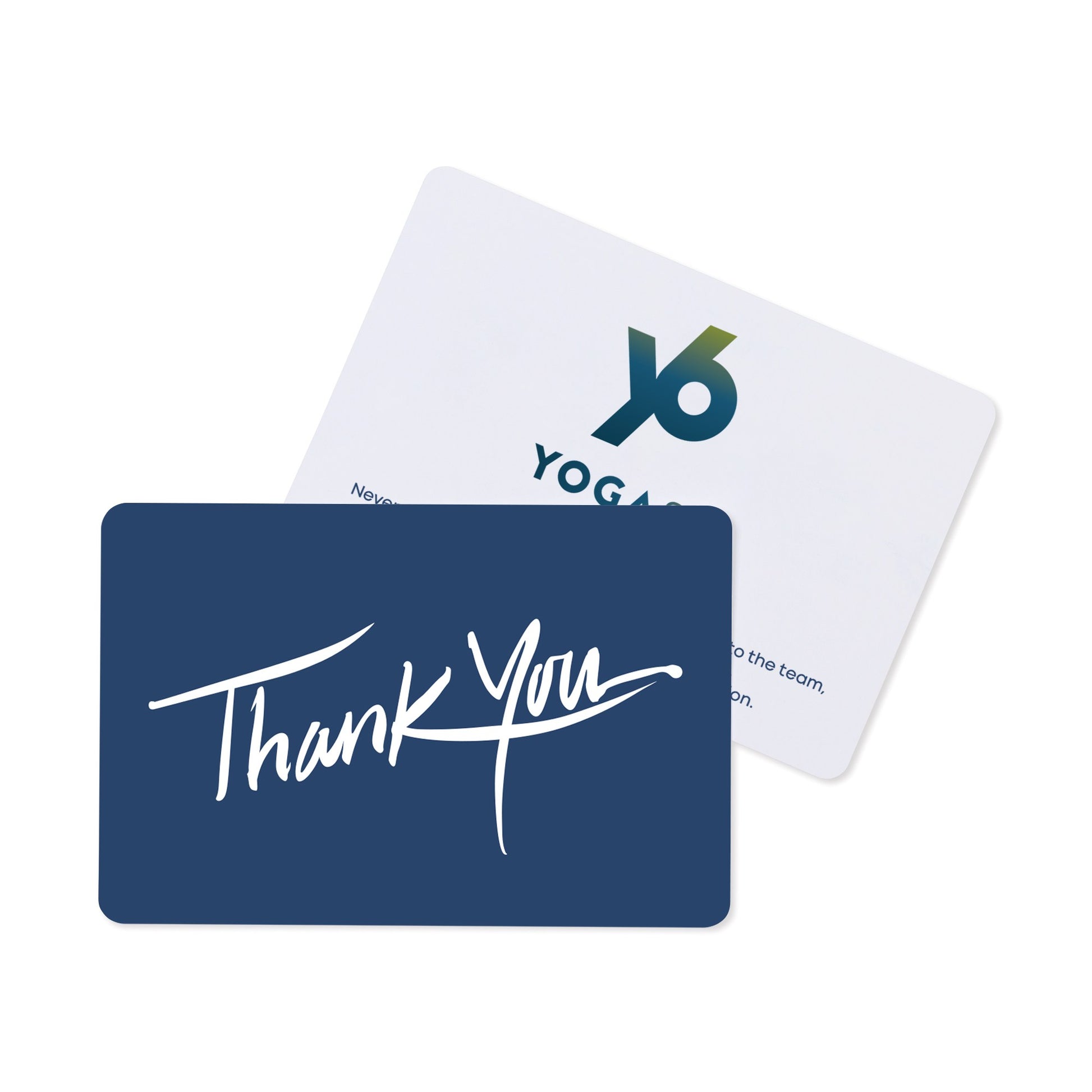 White Deep Blue Thank You Greeting Card