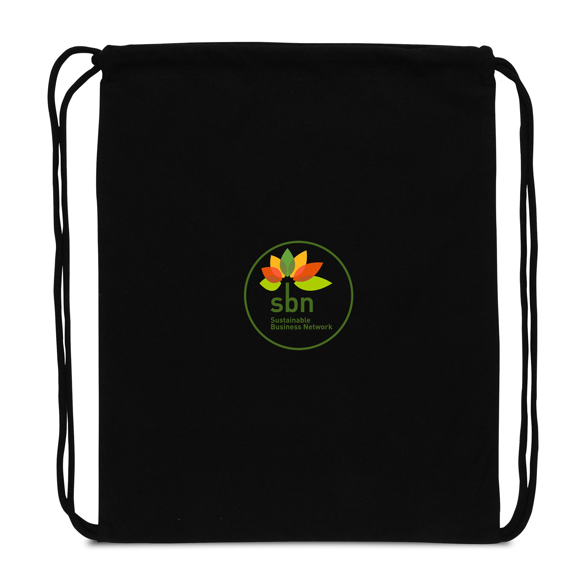 Black Impact AWARE™ Recycled Cotton Drawstring Backpack 145g