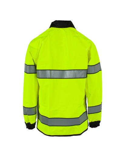 4703RJH3M Safe Officer Reversible Rain Jacket with Reflective Taping - Hi-Vis Lime/Black - Size 2X