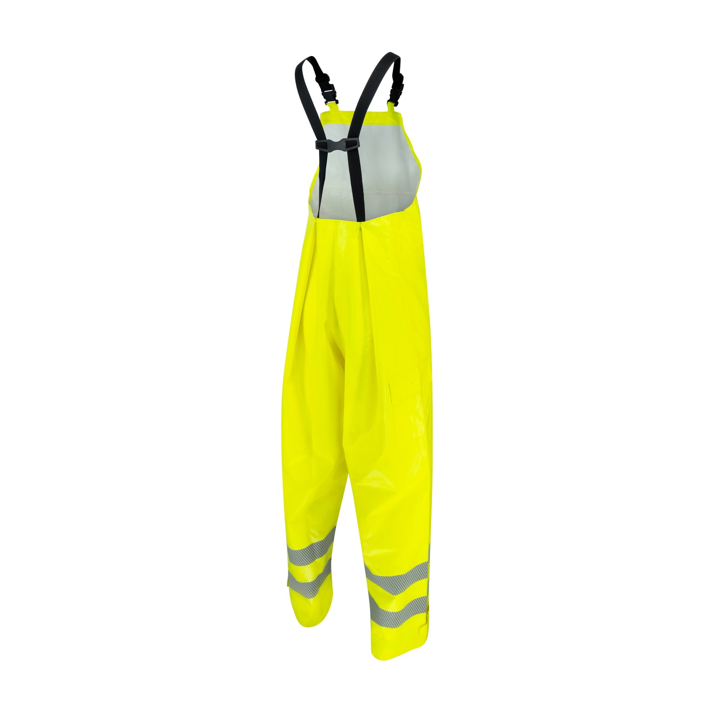 RW08B Class E Self-Extinguishing Rain Bib with Safety Fly - Lime - Size  2X