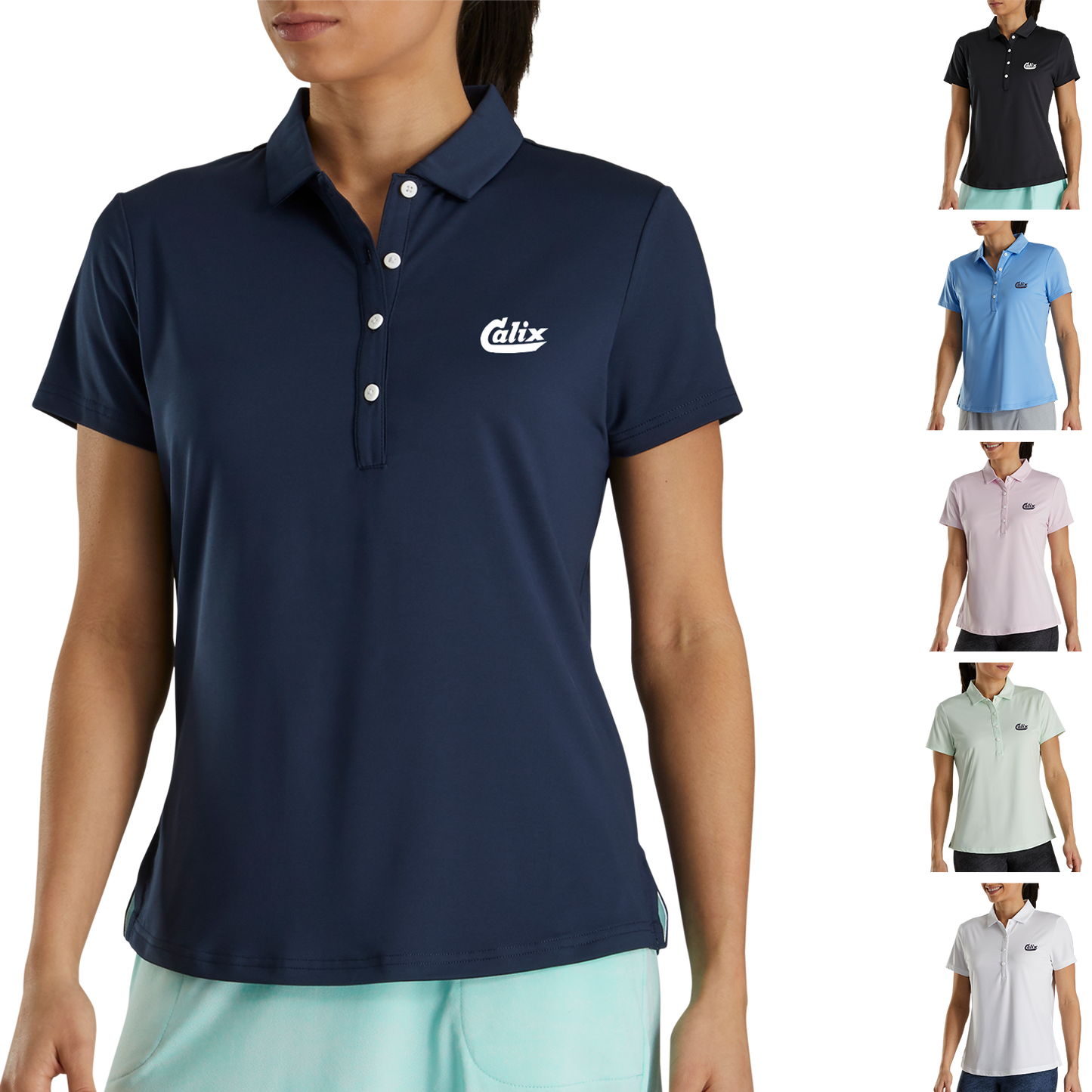 Black Footjoy Women's Short Sleeve Essential Shirt  - 2XL