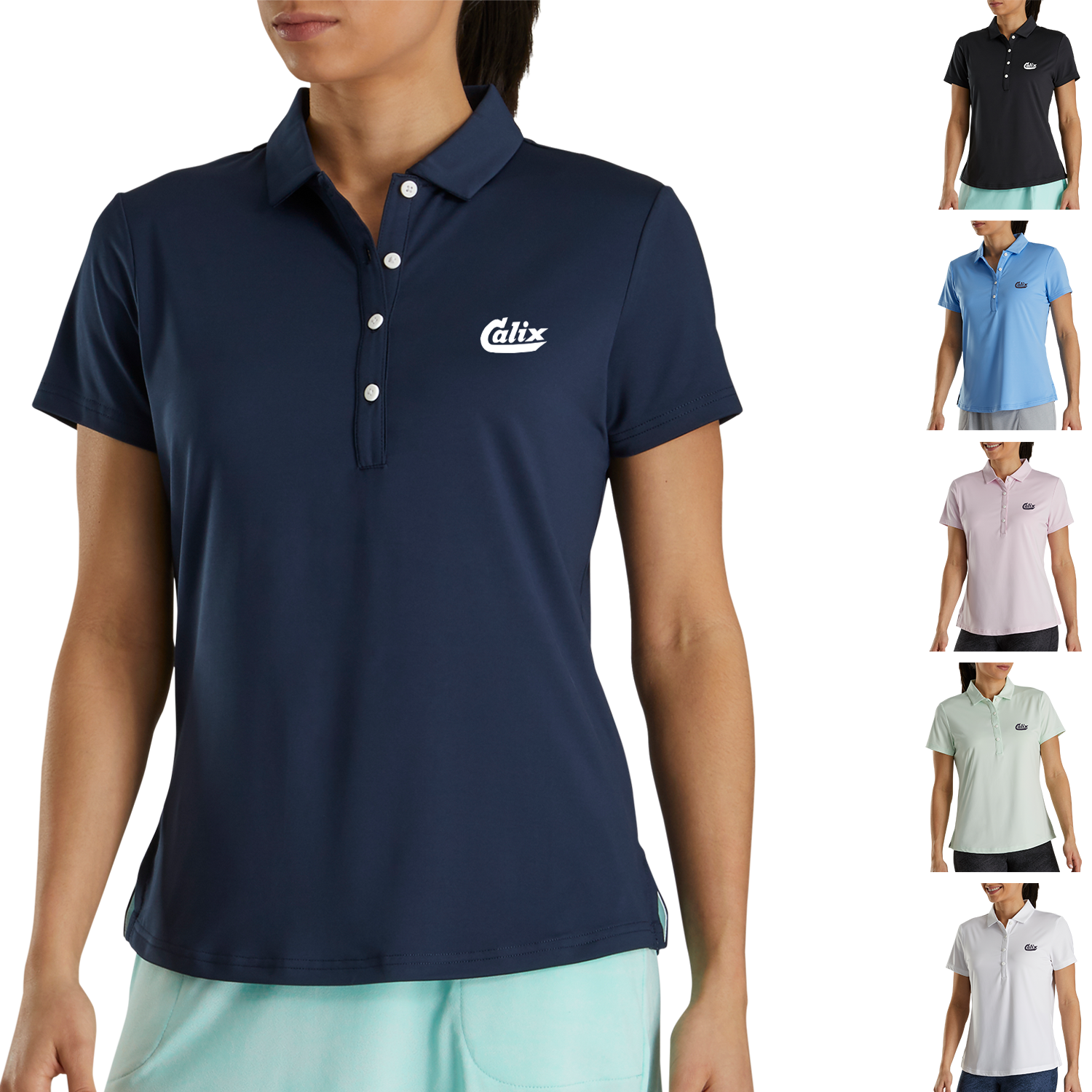 Black Footjoy Women's Short Sleeve Essential Shirt  - 2XL