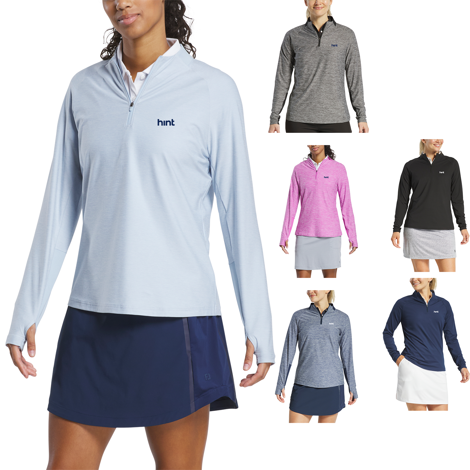 Blue/Aqua FootJoy Women's Space Dye 1/4 Zip  - 2XL