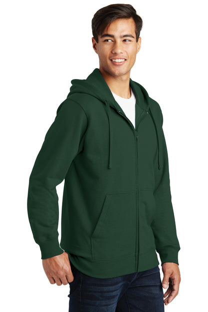 Forest Green Port & Company Fan Favorite Fleece Full-Zip Hooded Sweatshirt. PC850ZH