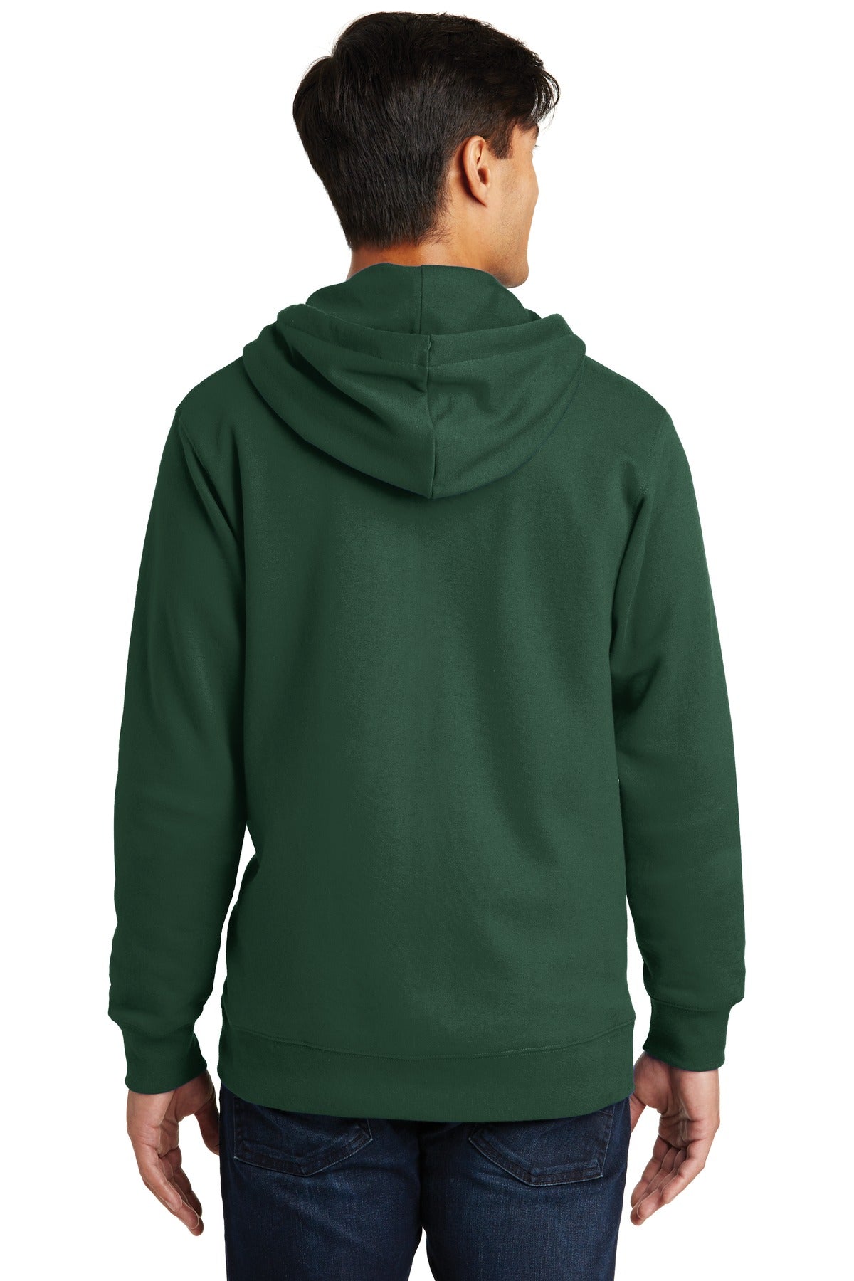 Forest Green Port & Company Fan Favorite Fleece Full-Zip Hooded Sweatshirt. PC850ZH