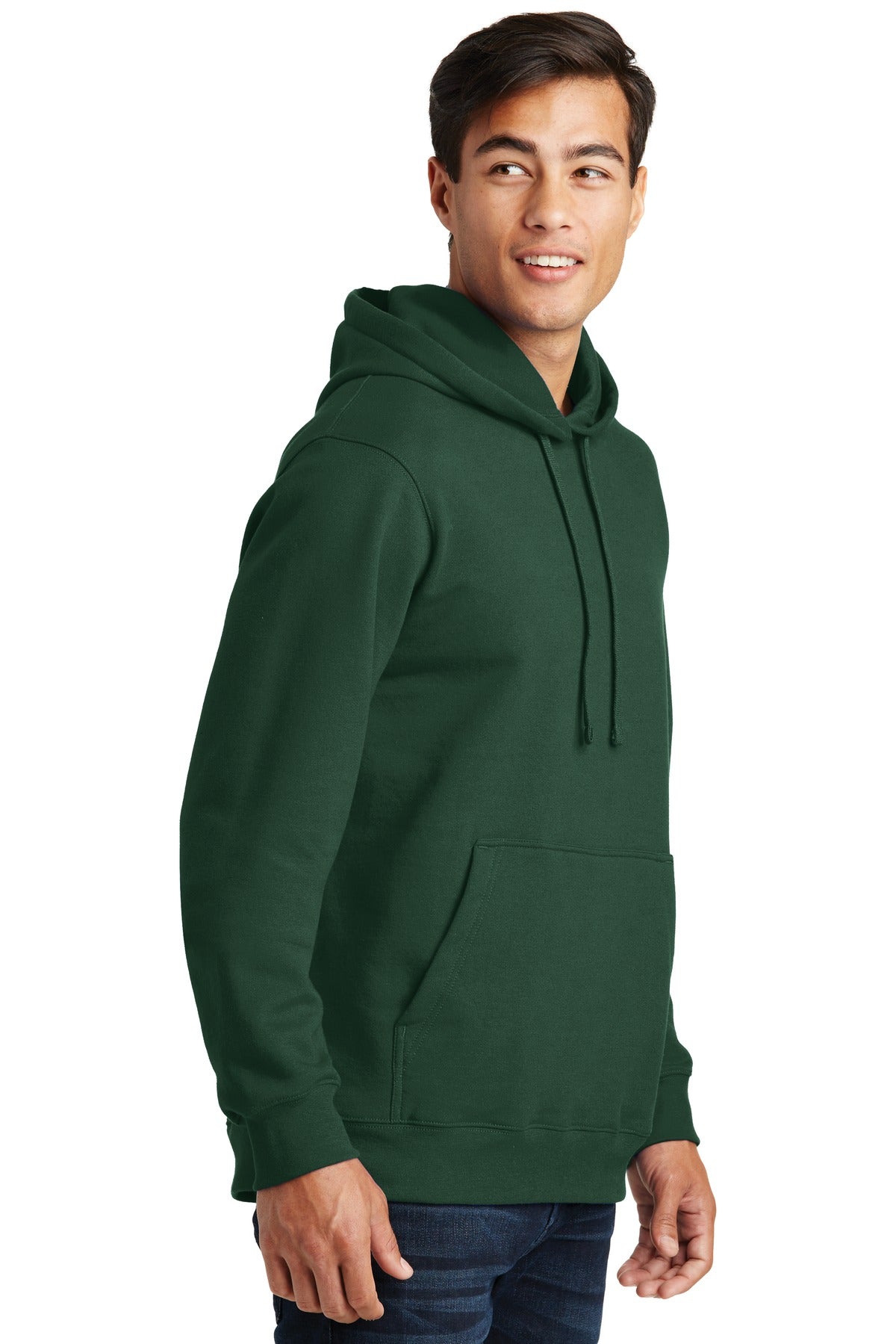 Forest Green Port & Company Fan Favorite Fleece Pullover Hooded Sweatshirt. PC850H