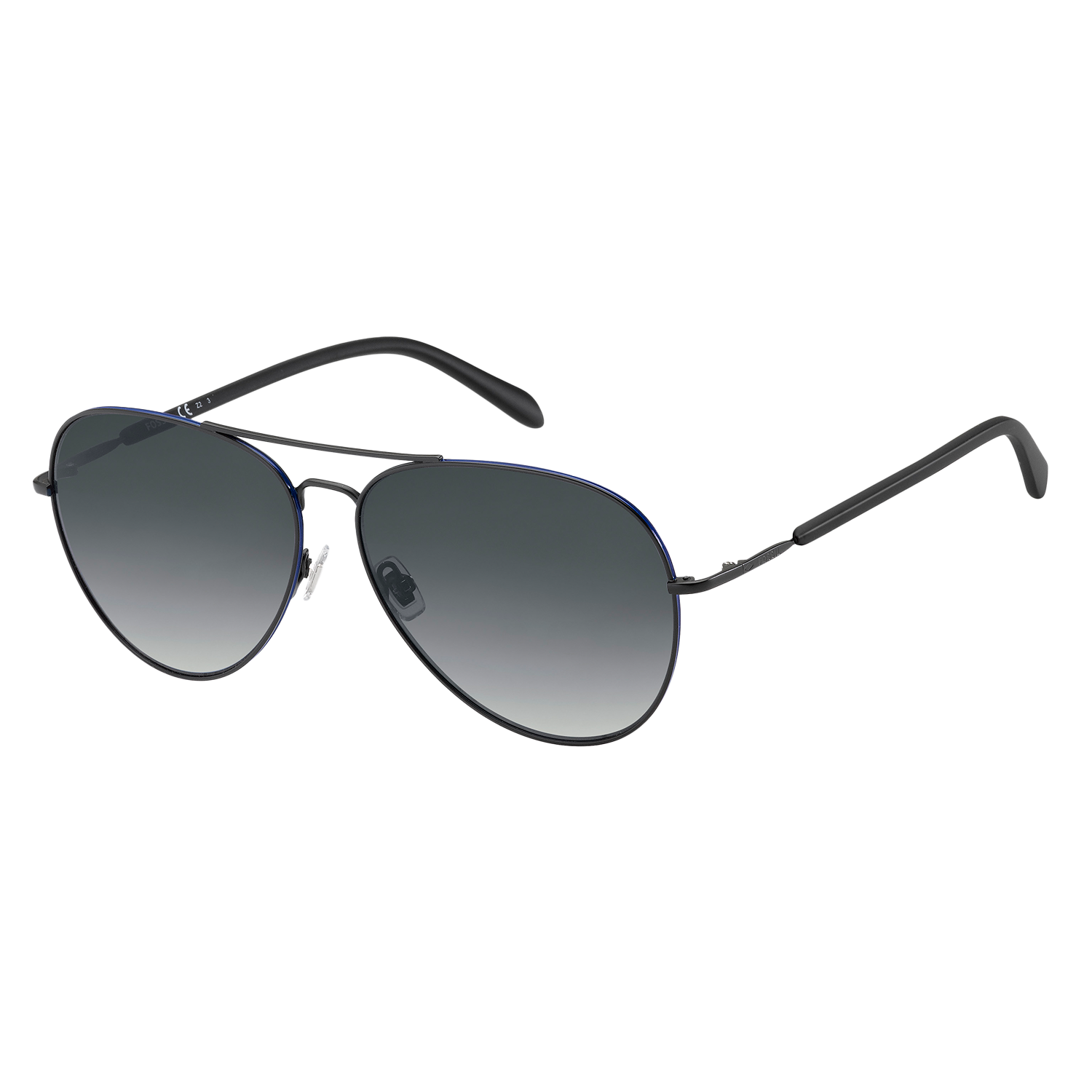 Matte Black Fossil Pilot Sunglasses
