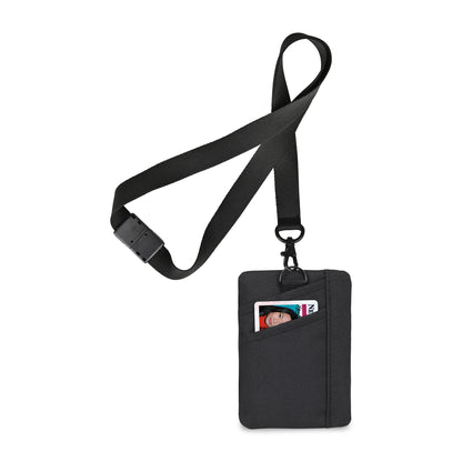 Black Rally Recycled ID Pouch Lanyard