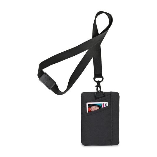 Black Rally Recycled ID Pouch Lanyard