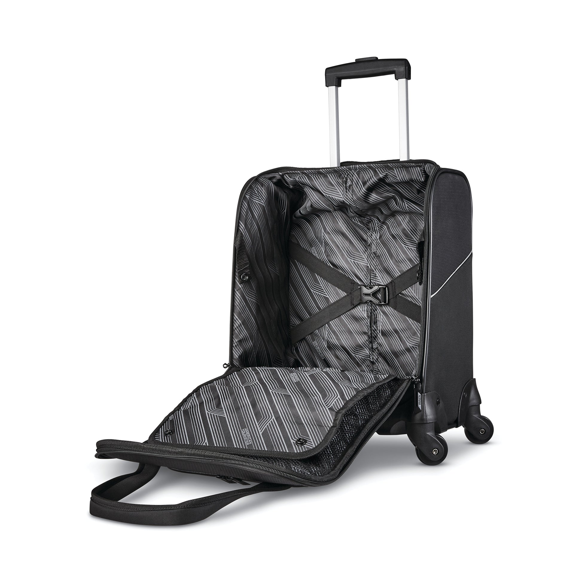 Black American Tourister® Zoom Turbo Spinner Underseat Carry-On