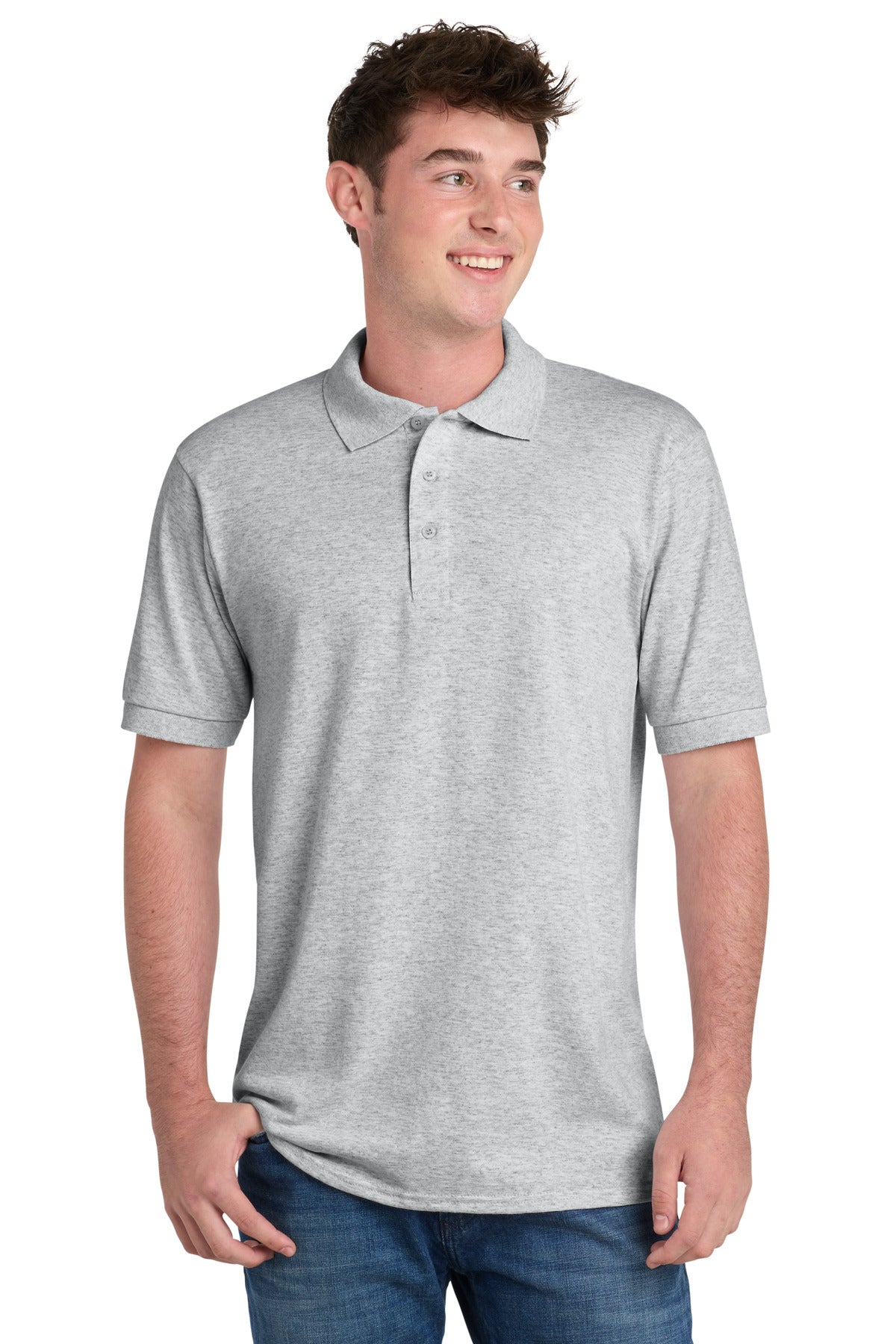 Front View of Ash Port & Company Tall Core Blend Jersey Knit Polo. KP55T