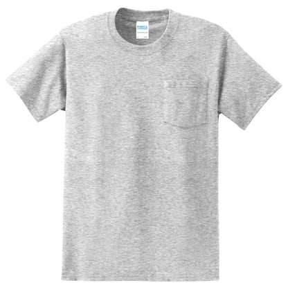 Front View of Ash Port & Company - Tall Essential Pocket Tee. PC61PT