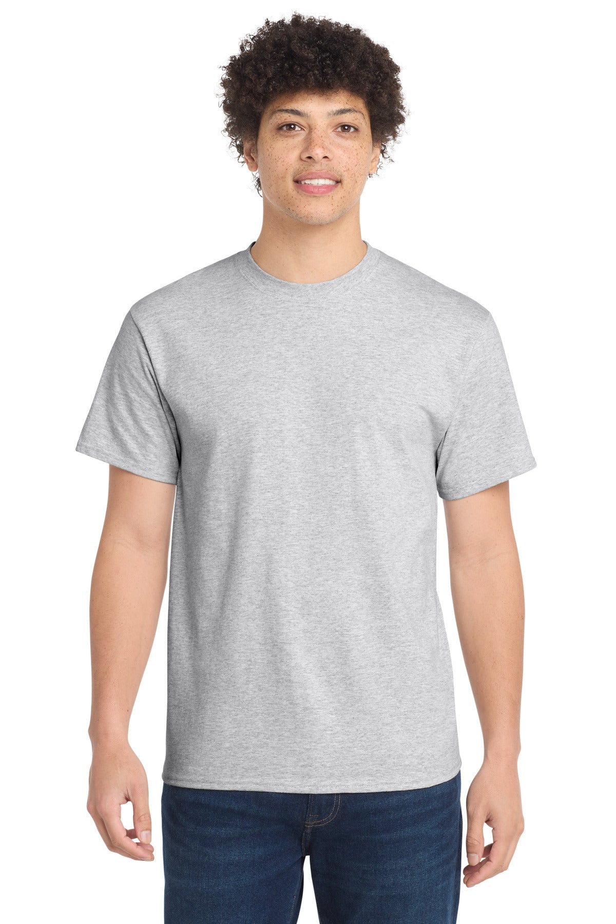 Front View of Ash Port & Company Tall Essential Tee. PC61T