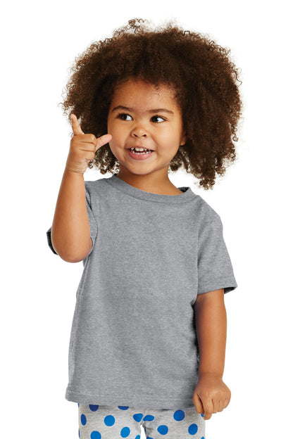 Front View of Athl Heather Port & Company Toddler Core Cotton Tee. CAR54T