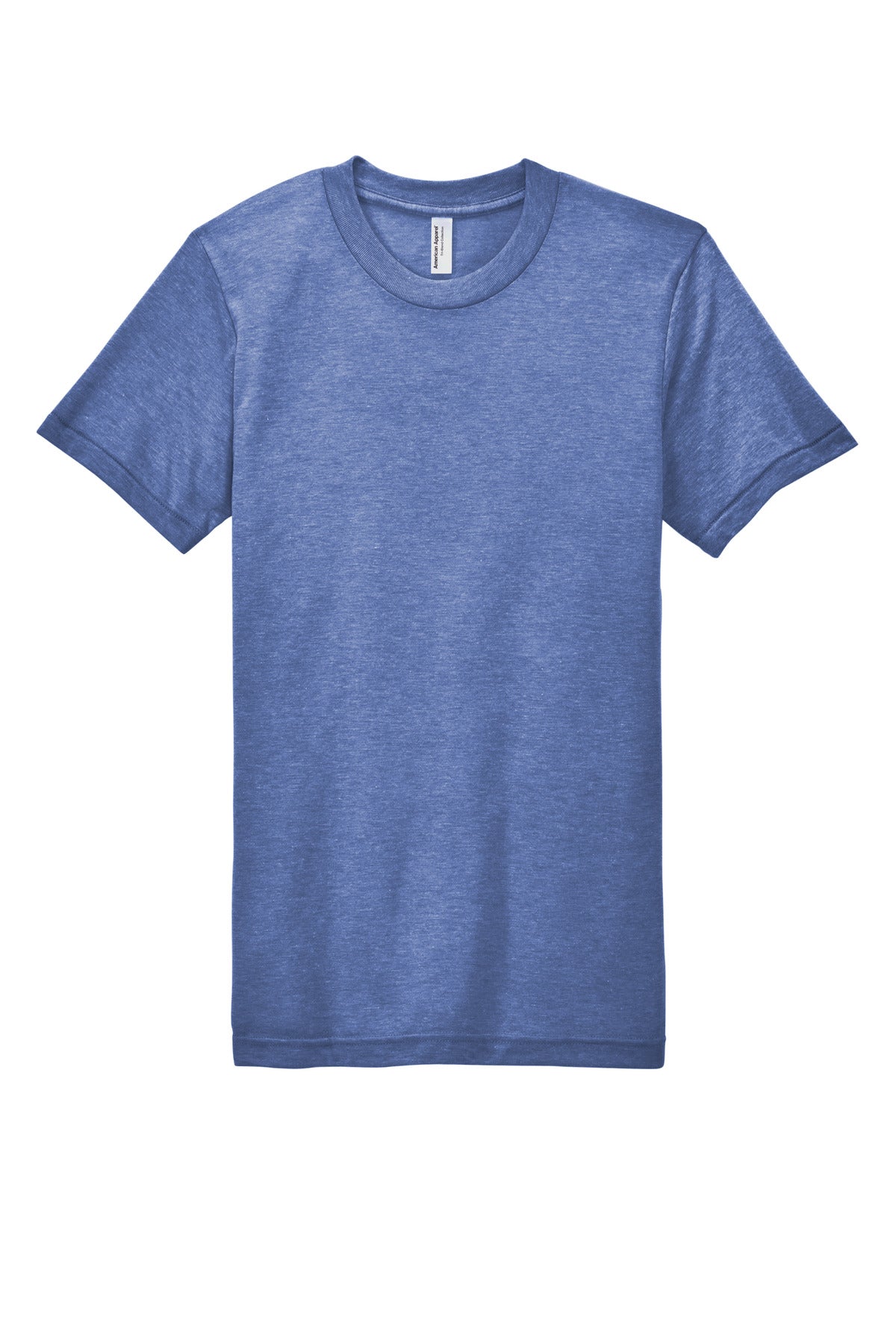 Front View of AthlBlue American Apparel Tri-Blend Short Sleeve Track T-Shirt TR401