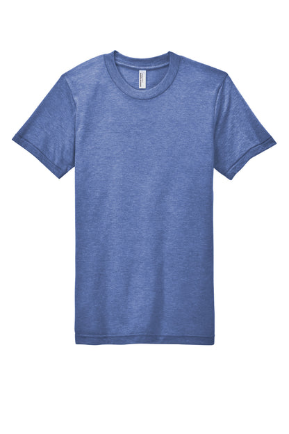 Front View of AthlBlue American Apparel Tri-Blend Short Sleeve Track T-Shirt TR401