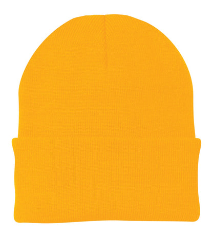 Front View of Athletic Gold Port & Company Knit Cap. CP90