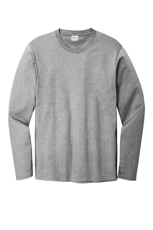 Front View of Athletic Hthr Port & Company Long Sleeve Bouncer Tee PC600LS