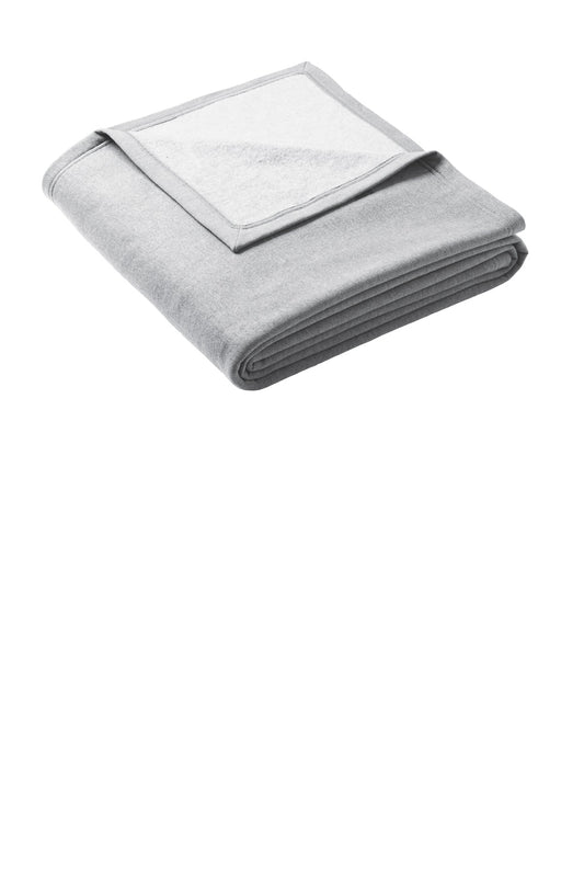 Front View of Athletic Hthr Port & Company Oversized Core Fleece Sweatshirt Blanket BP79