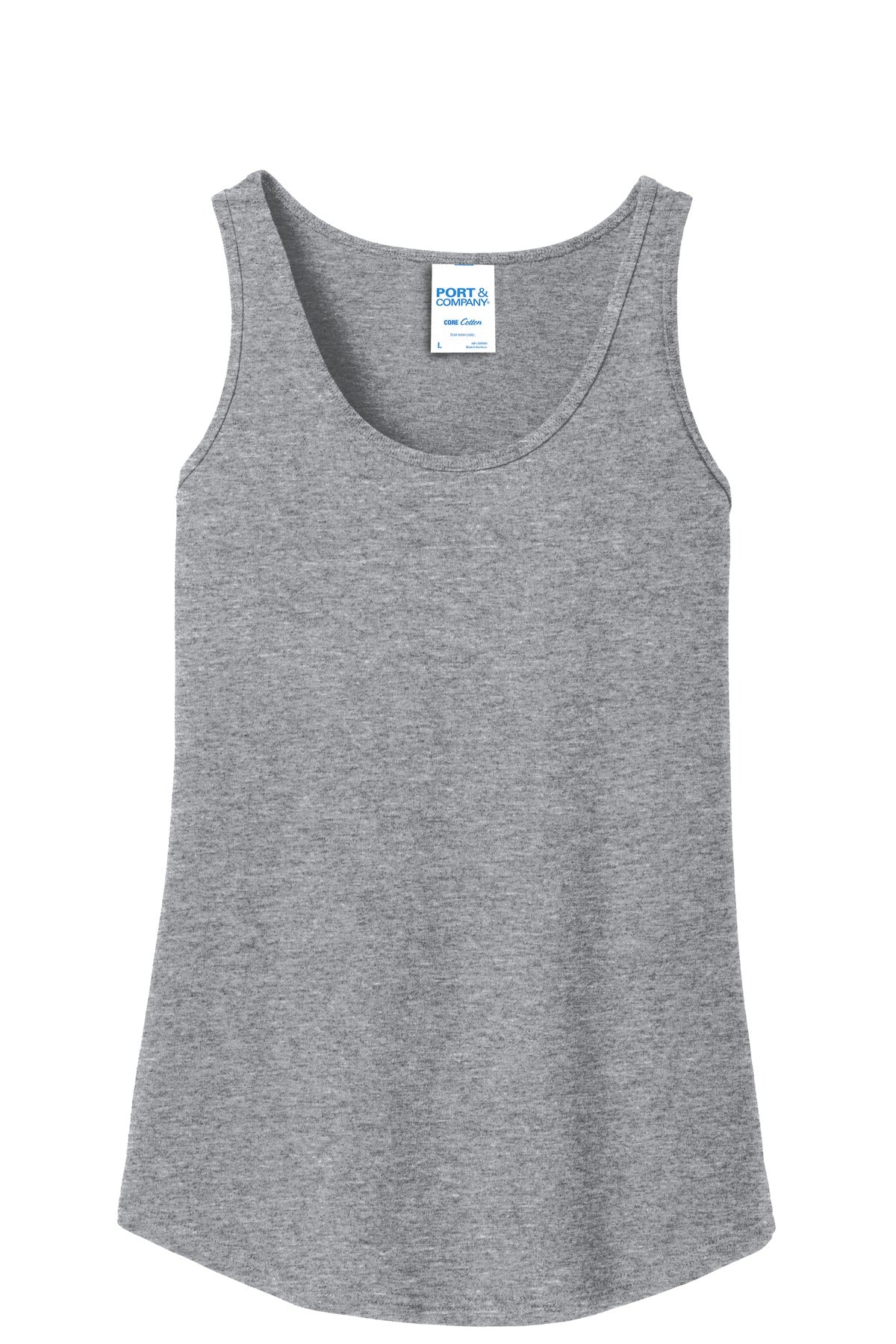 Front View of Athletic Hthr Port & Company Women's Core Cotton Tank Top. LPC54TT