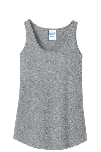 Front View of Athletic Hthr Port & Company Women's Core Cotton Tank Top. LPC54TT