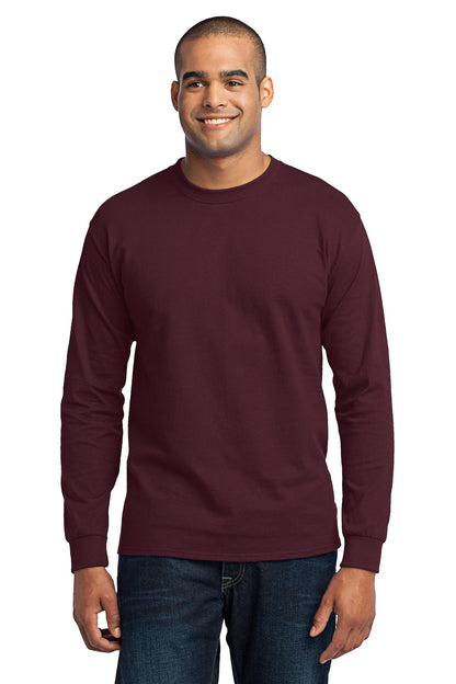 Front View of Athletic Marn Port & Company Tall Long Sleeve Core Blend Tee. PC55LST