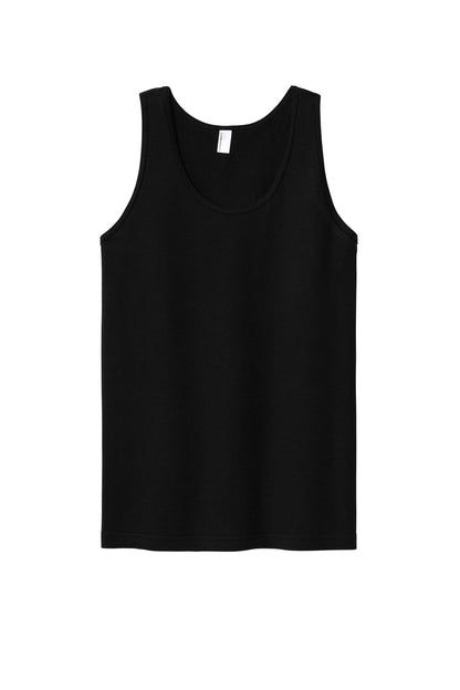 Front View of Black American Apparel Fine Jersey Unisex Tank 2408