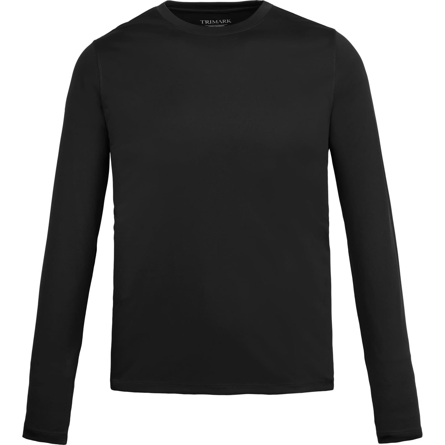 Front View of Black DARA LS Tech Tee - Men's plain