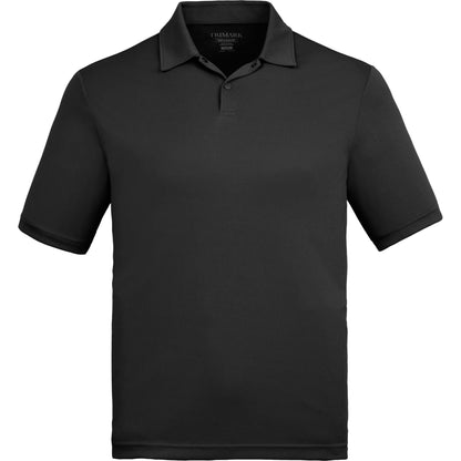 Front View of Black DARA SS Polo - Men's plain