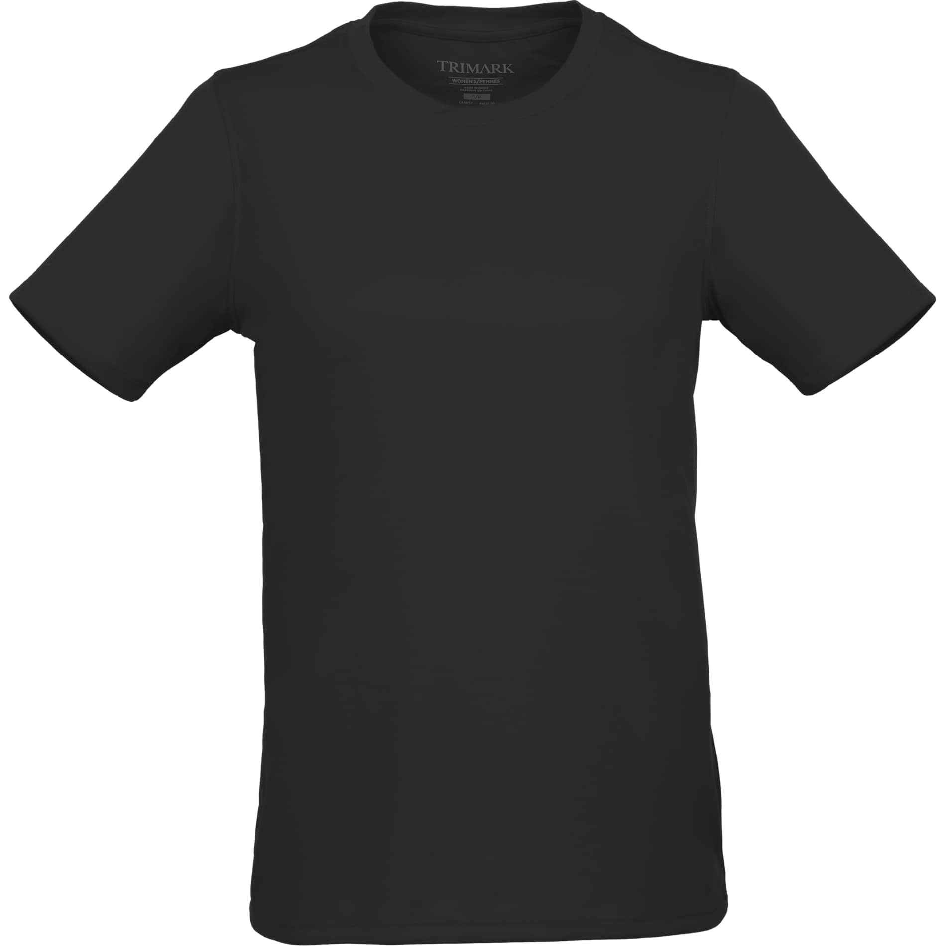 Front View of Black DARA SS Tech Tee - Women's plain