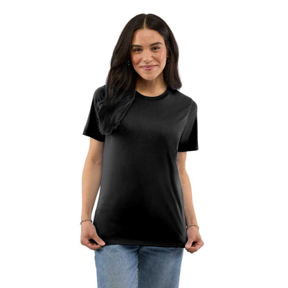 Front View of Black DARA SS Tech Tee - Women's plain