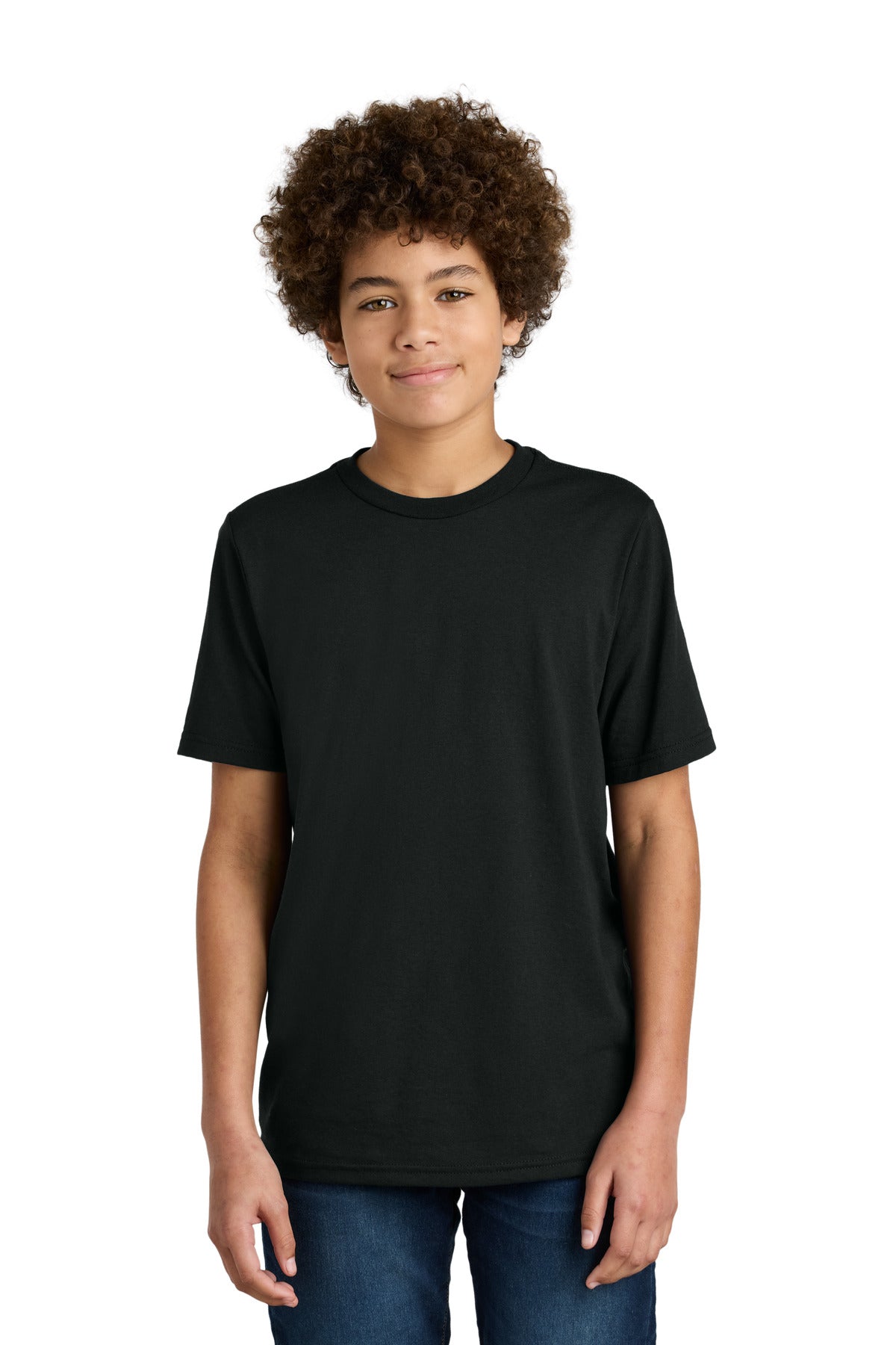 Front View of Black Port & Company Youth CVC Tee PC340Y