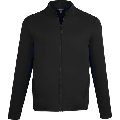 Front View of Black TELICA Brush Back Fleece Jacket - Men's plain