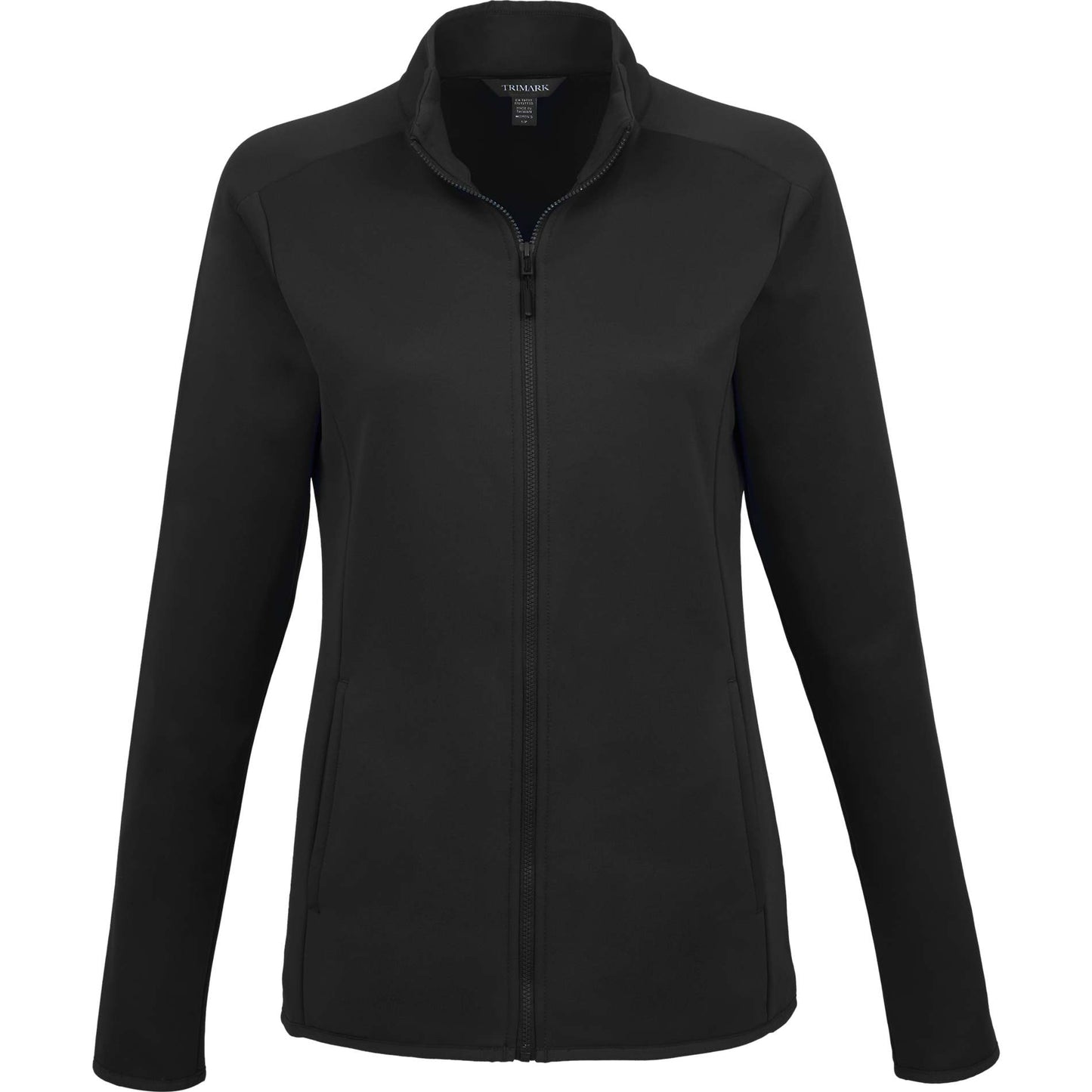 Front View of Black TELICA Brush Back Fleece Jacket - Women's plain