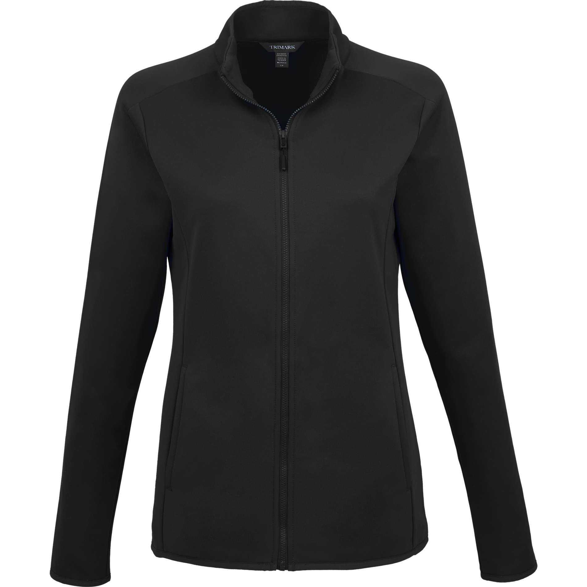 Front View of Black TELICA Brush Back Fleece Jacket - Women's plain