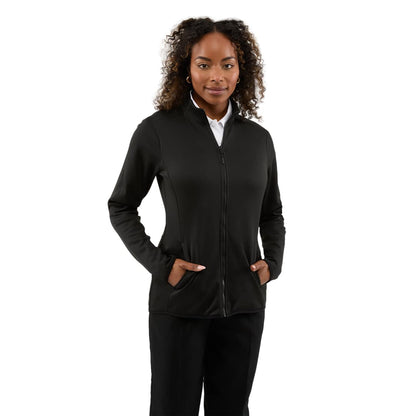 Front View of Black TELICA Brush Back Fleece Jacket - Women's plain