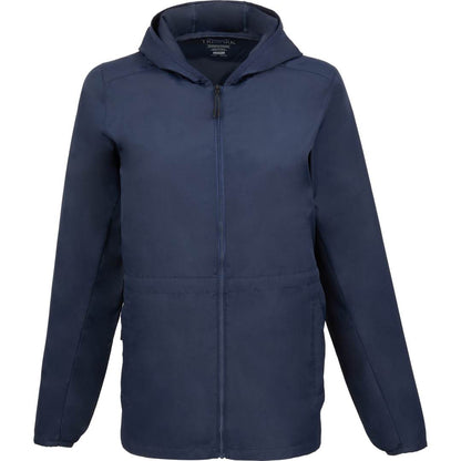 Front View of Blue ANETO Lightweight Packable Jacket - Women's plain