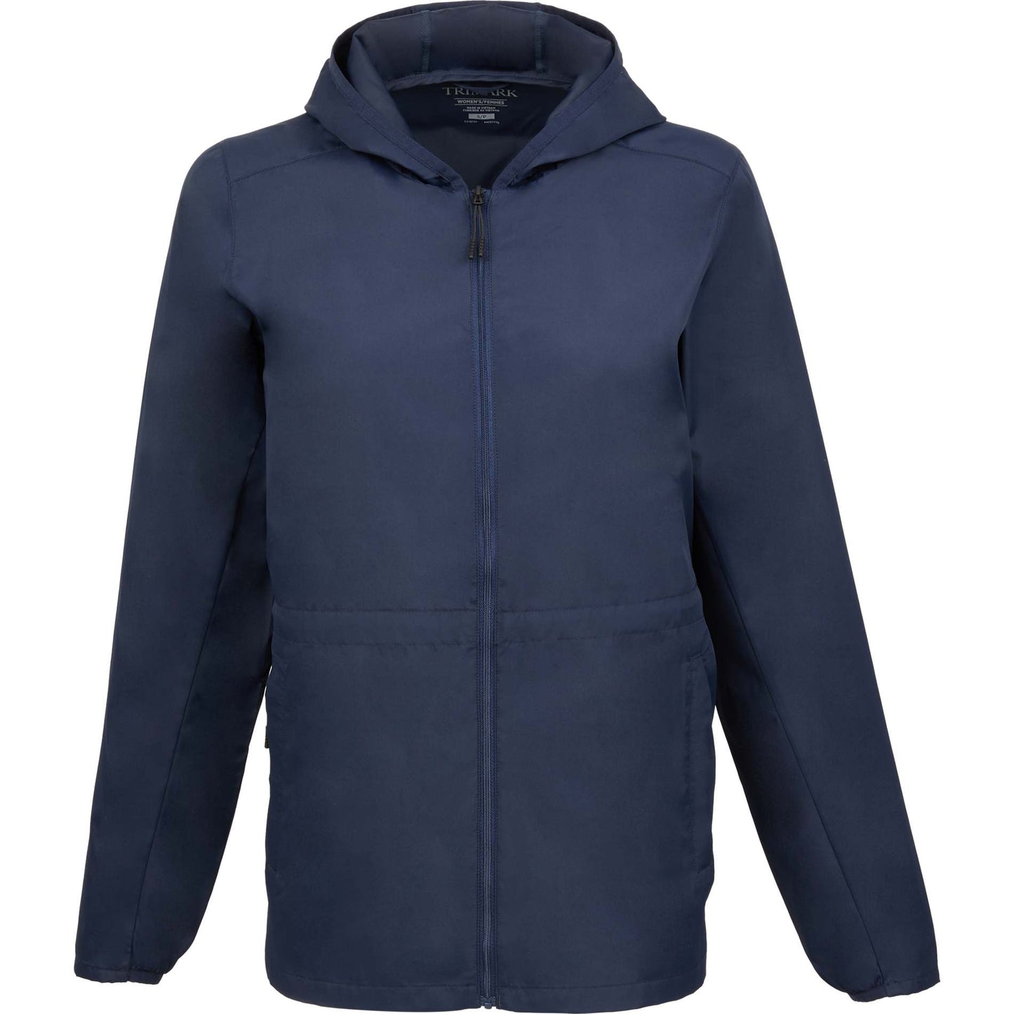 Front View of Blue ANETO Lightweight Packable Jacket - Women's plain