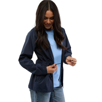Front View of Blue ANETO Lightweight Packable Jacket - Women's plain