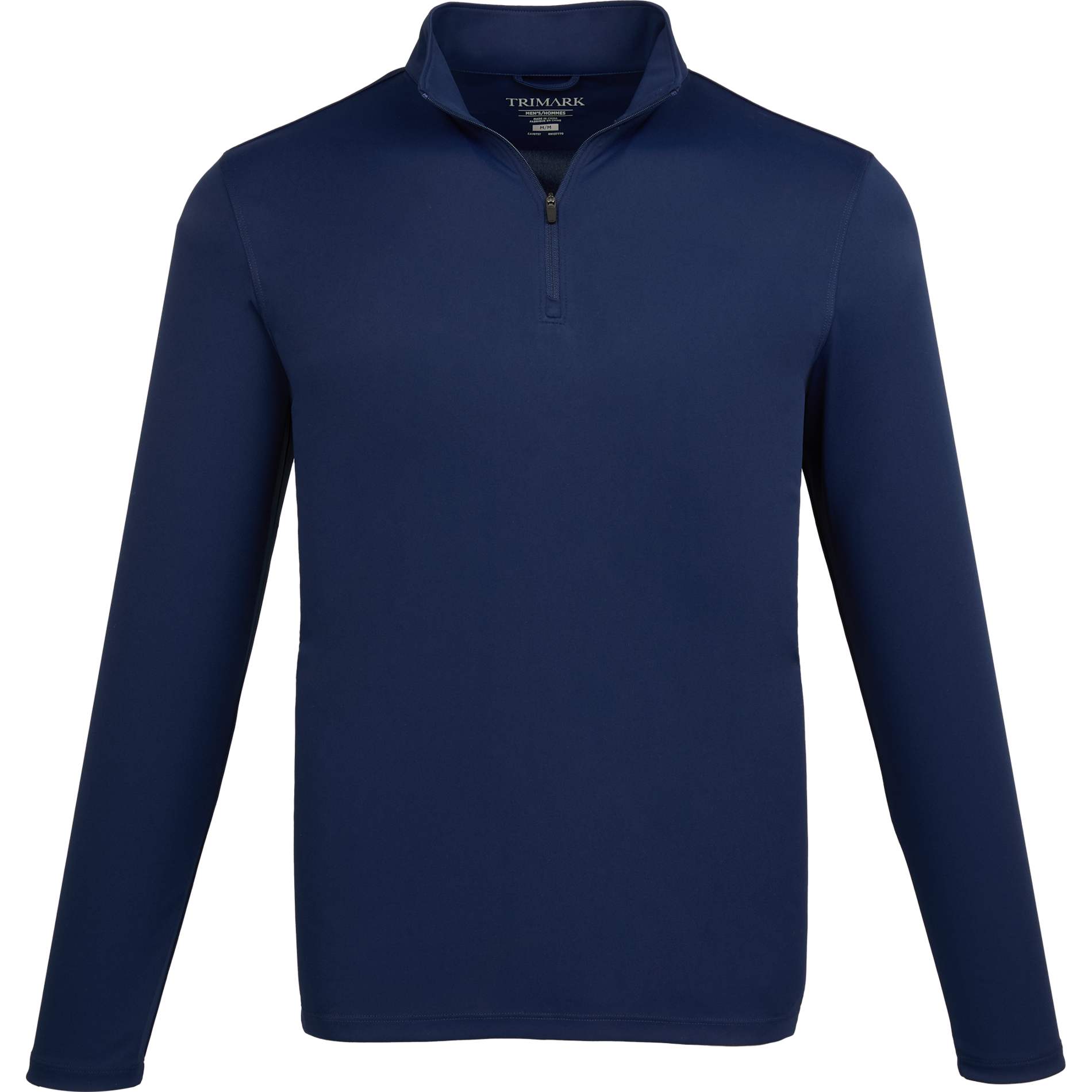 Front View of Blue DARA Knit Quarter Zip - Men's plain