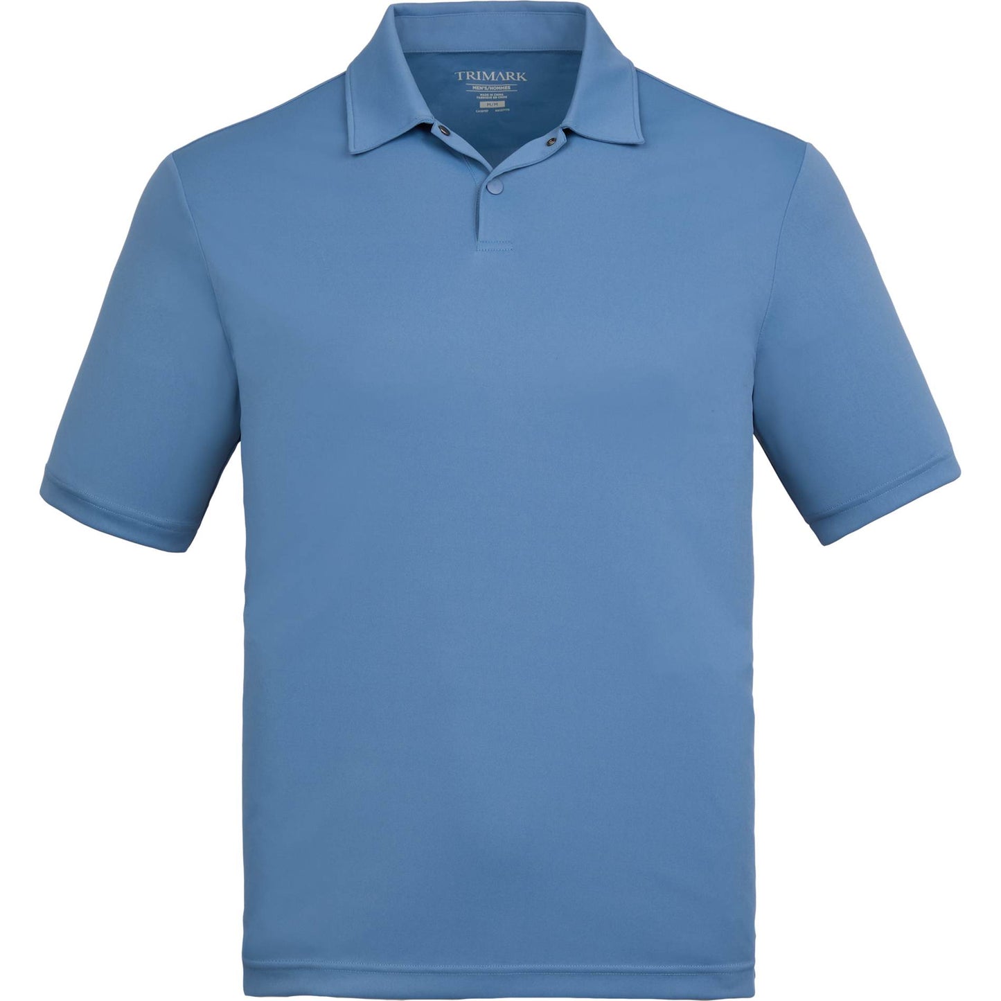 Front View of Blue DARA SS Polo - Men's plain