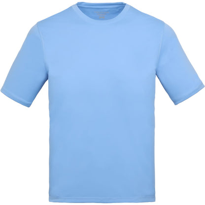 Front View of Blue DARA SS Tech Tee - Men's plain