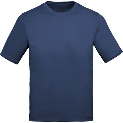 Front View of Blue DARA SS Tech Tee - Men's plain